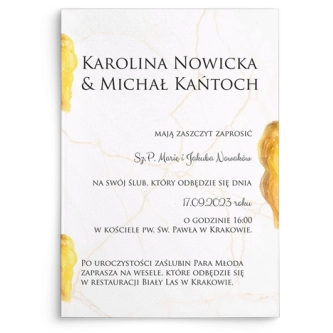 Zaproszenia ślubne Marble - Motyw 3