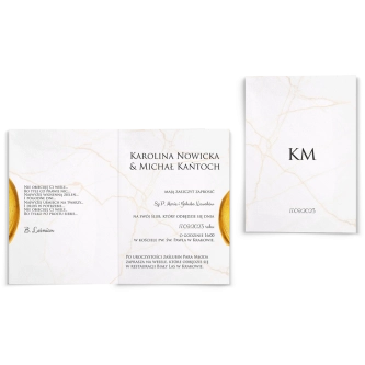 Zaproszenia ślubne Marble - Składane motyw 2