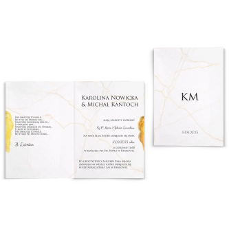 Zaproszenia ślubne Marble - Składane motyw 3