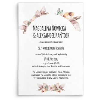 Zaproszenia ślubne Piórko - Motyw 1