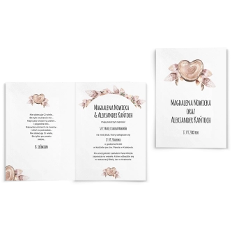 Zaproszenia ślubne Piórko - Składane motyw 3