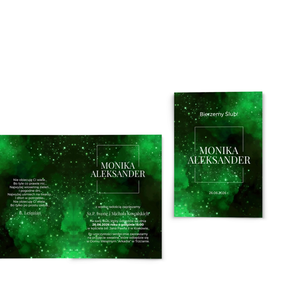 Zaproszenia ślubne Colors of the Sky - Składane motyw 1