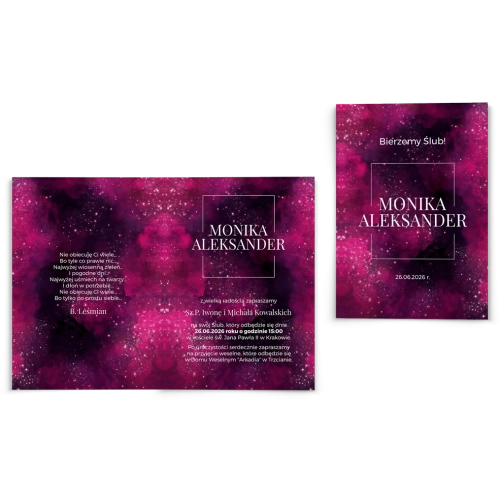 Zaproszenia ślubne Colors of the Sky - Składane motyw 2