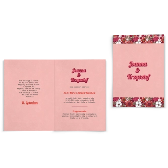 Zaproszenia ślubne Retro Style - Składane motyw 2