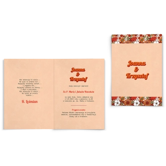 Zaproszenia ślubne Retro Style - Składane motyw 3