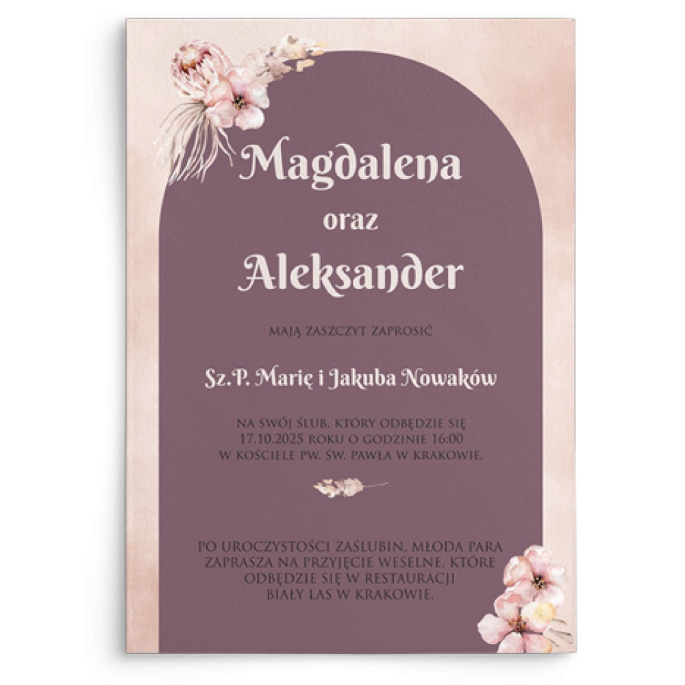 Zaproszenia ślubne Loretta - Motyw 3