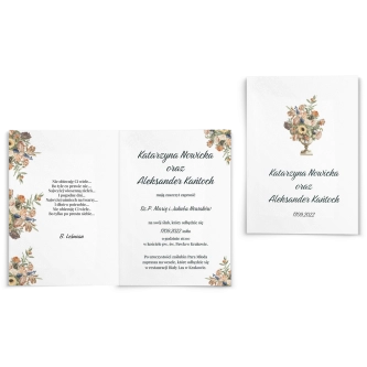 Zaproszenia ślubne Rustic Summer - Składane motyw 2