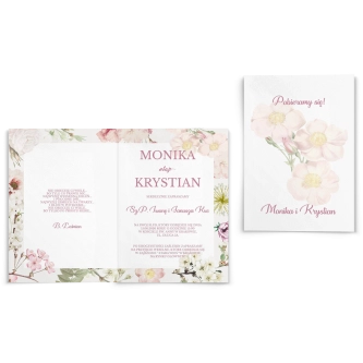 Zaproszenia ślubne Garden of Love - Składane motyw 3