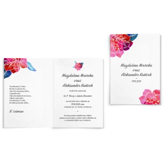 Zaproszenia ślubne Nature's kiss - Składane motyw 1