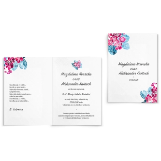 Zaproszenia ślubne Nature's kiss - Składane motyw 2