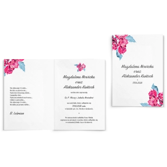 Zaproszenia ślubne Nature's kiss - Składane motyw 3