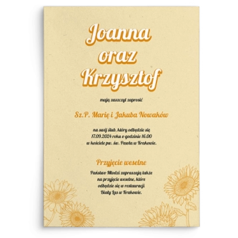 Zaproszenia ślubne Sunflowers - Motyw 1