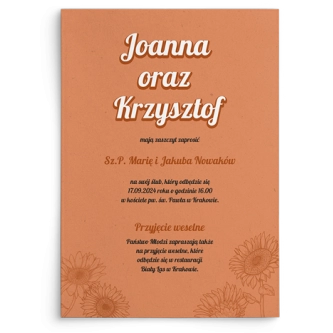 Zaproszenia ślubne Sunflowers - Motyw 2