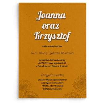 Zaproszenia ślubne Sunflowers - Motyw 3