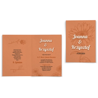 Zaproszenia ślubne Sunflowers - Składane motyw 2