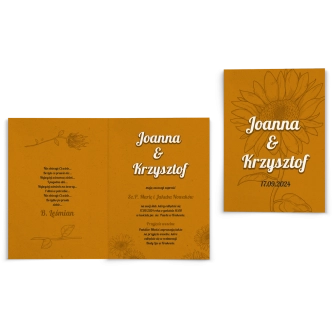 Zaproszenia ślubne Sunflowers - Składane motyw 3