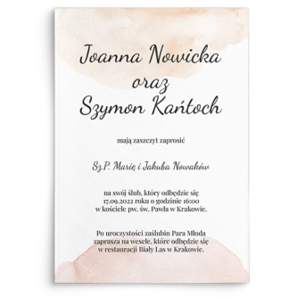 Zaproszenia ślubne Watercolor Wedding - Motyw 1