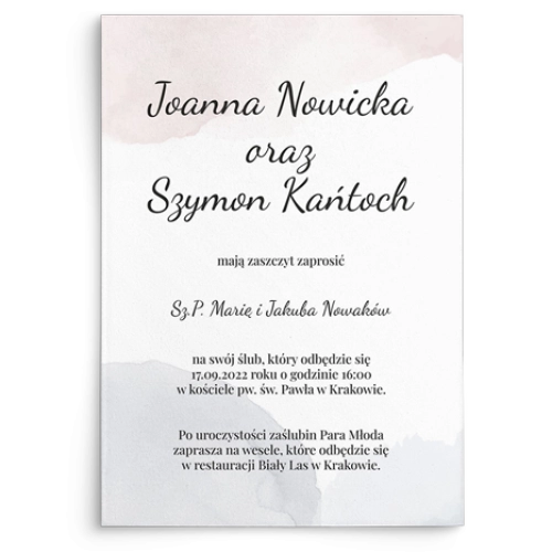 Zaproszenia ślubne Watercolor Wedding - Motyw 2