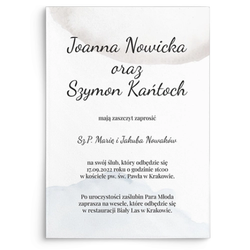 Zaproszenia ślubne Watercolor Wedding - Motyw 3