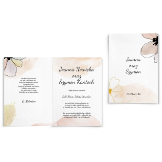Zaproszenia ślubne Watercolor Wedding - Składane motyw 1
