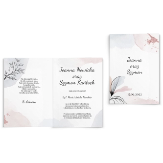 Zaproszenia ślubne Watercolor Wedding - Składane motyw 2