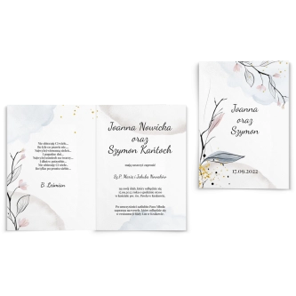 Zaproszenia ślubne Watercolor Wedding - Składane motyw 3