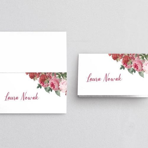 Winietki ślubne składane Amore Rosso - Motyw 1