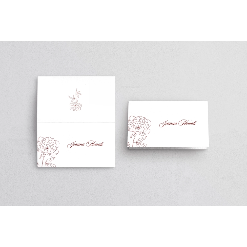 Winietki ślubne składane Burgundy - Motyw 1