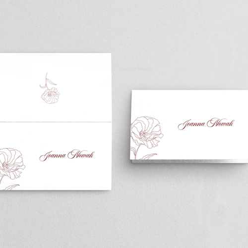 Winietki ślubne składane Burgundy - Motyw 3