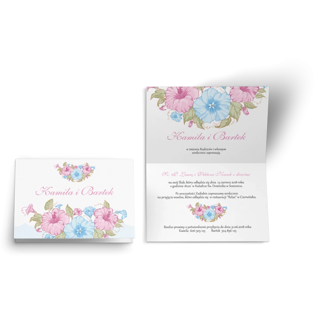 Zaproszenie ślubne Wiosenny Kwiat - Motyw 6