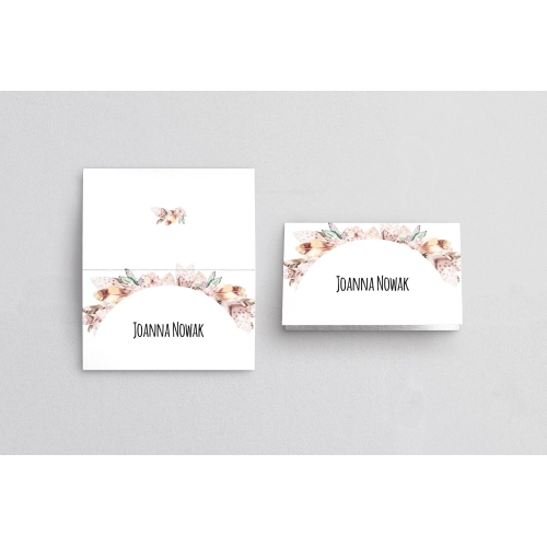 Winietki ślubne składane Piórko - Motyw 2