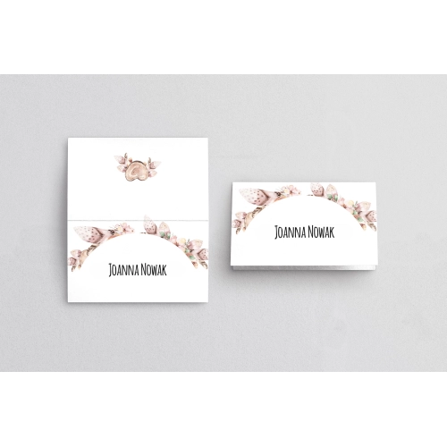 Winietki ślubne składane Piórko - Motyw 3