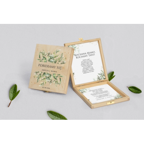 Zaproszenie dla Rodziców - naturalne Leaves Motyw 1