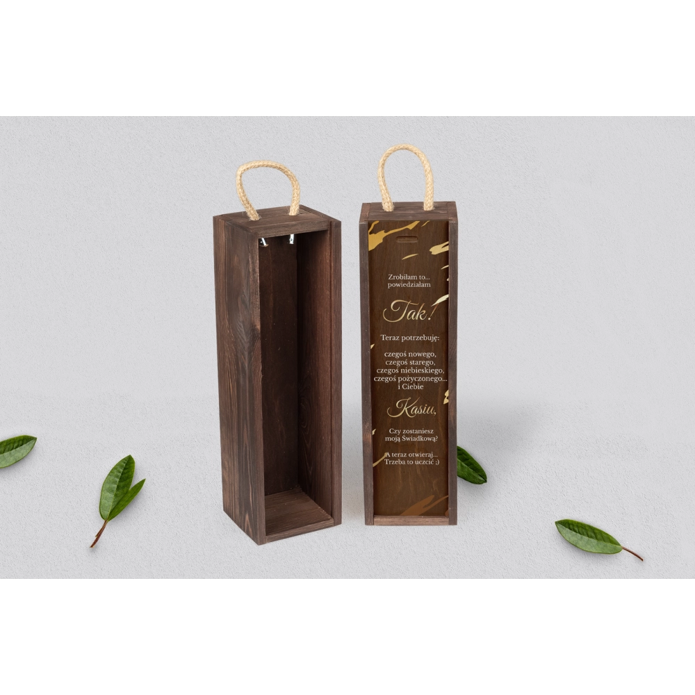 Prośba o&nbsp;Świadkowanie - SNW brązowa Marmur & Złoto Motyw 3