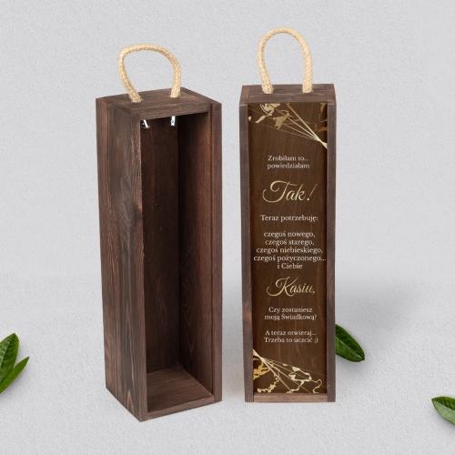 Prośba o Świadkowanie - SNW brązowa Marmur & Złoto Motyw 4