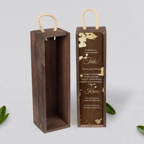 Prośba o Świadkowanie - SNW brązowa Marmur & Złoto Motyw 5