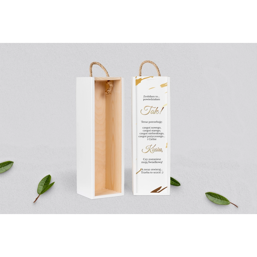 Prośba o&nbsp;Świadkowanie - SNW biała Marmur & Złoto Motyw 3