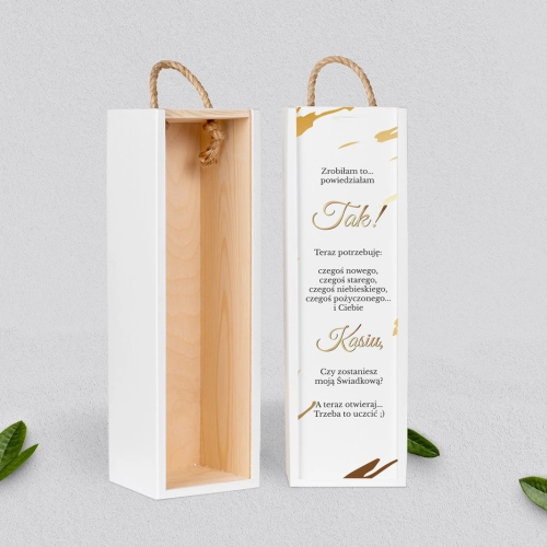 Prośba o Świadkowanie - SNW biała Marmur & Złoto Motyw 3