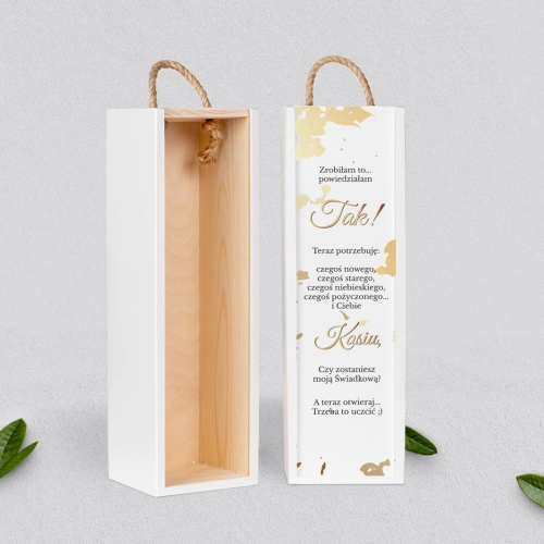 Prośba o Świadkowanie - SNW biała Marmur & Złoto Motyw 5