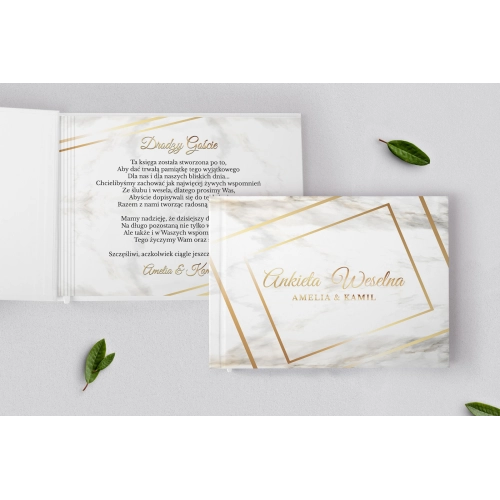 Ankieta Weselna - Marmur & Złoto - Motyw 1