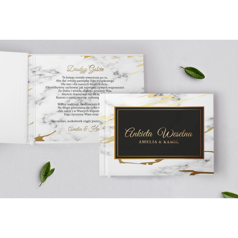 Ankieta Weselna - Marmur & Złoto - Motyw 3