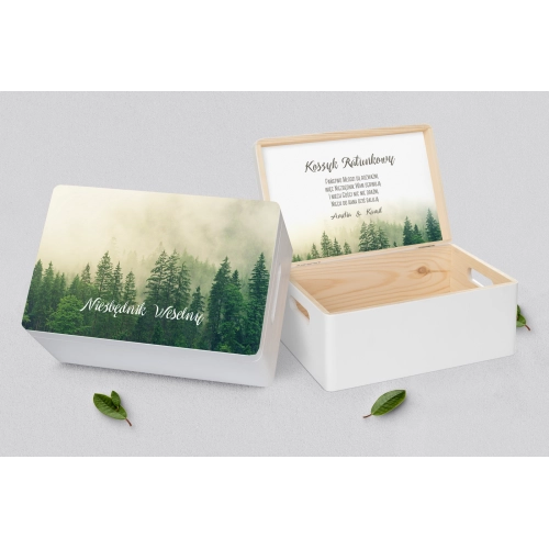 Koszyczek ratunkowy weselny biały - Forest - Motyw 1