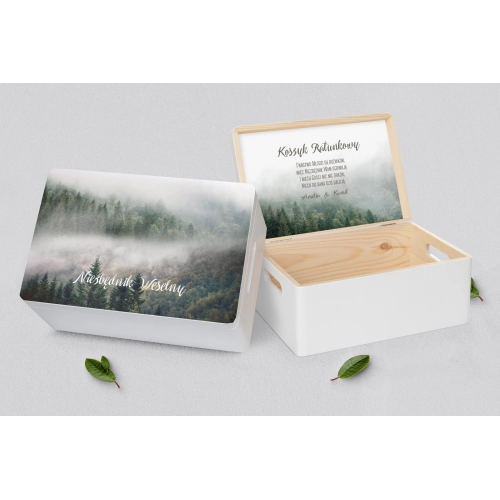 Koszyczek ratunkowy weselny biały - Forest - Motyw 2