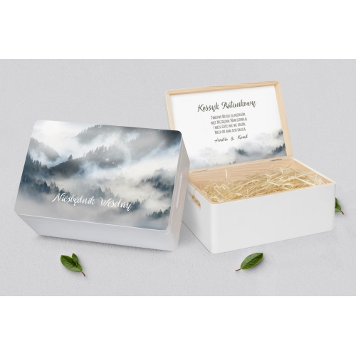 Koszyczek ratunkowy weselny biały - Forest - Motyw 5