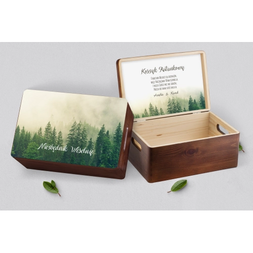 Koszyczek ratunkowy weselny brązowy - Forest - Motyw 1