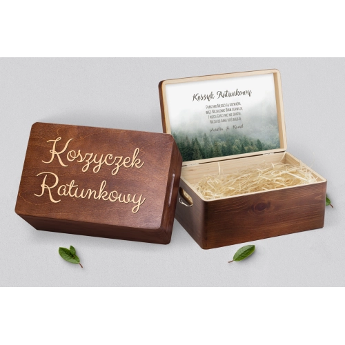 Koszyczek ratunkowy weselny brązowy - Forest - Motyw 2