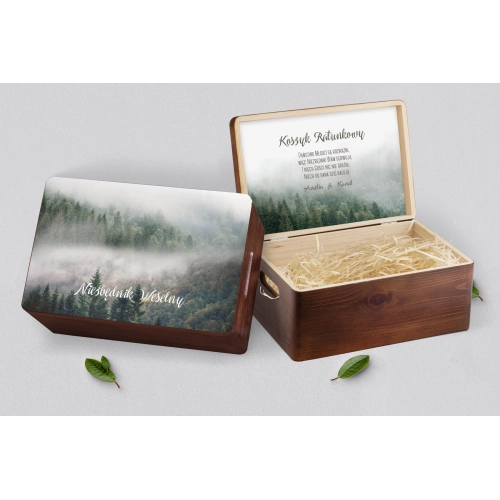 Koszyczek ratunkowy weselny brązowy - Forest - Motyw 2