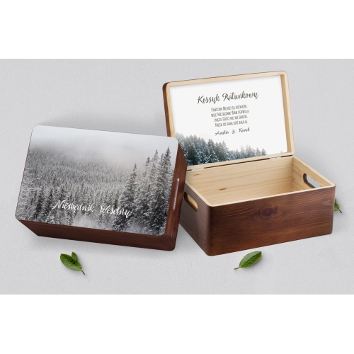 Koszyczek ratunkowy weselny brązowy - Forest - Motyw 4