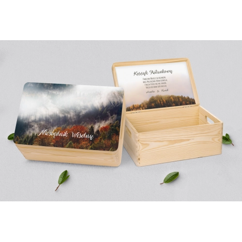 Koszyczek ratunkowy weselny naturalny - Forest - Motyw 3