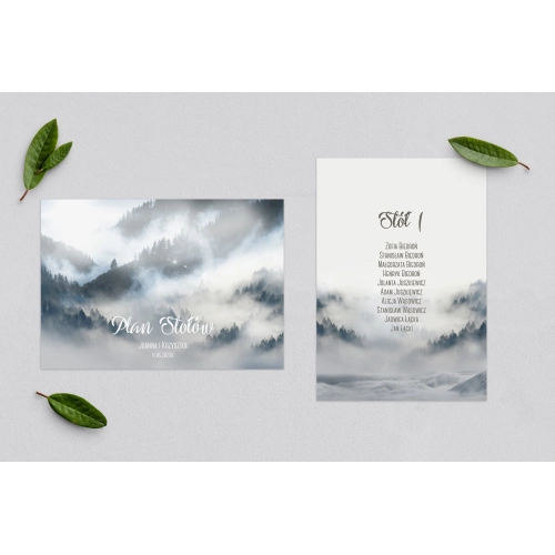 Plan Stołów - Karteczka Forest - Motyw 5